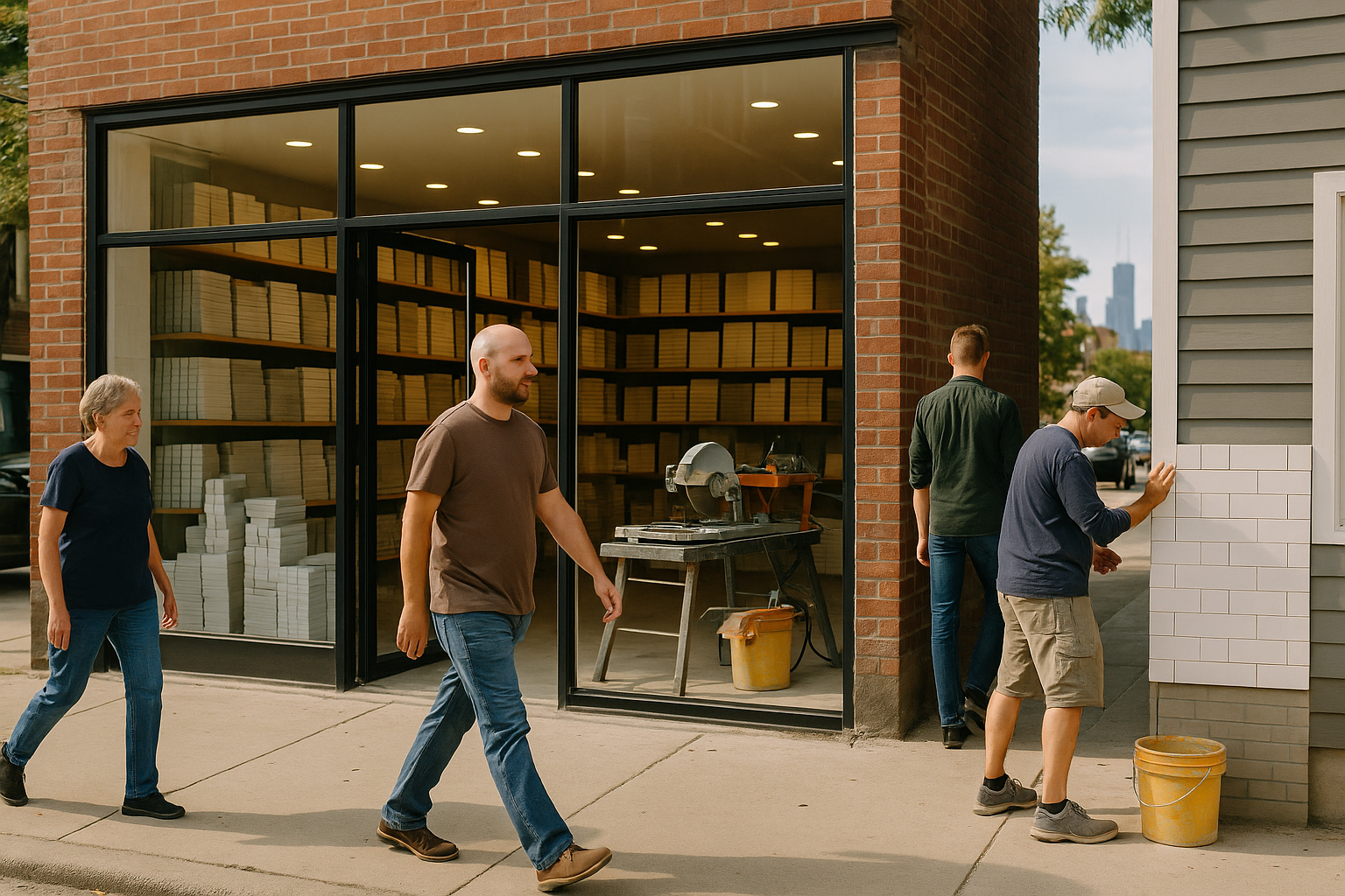 AI search snapshot: Tile installers in Wicker Park, Chicago