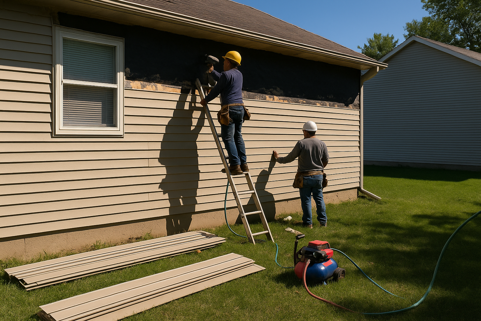 AI search snapshot image for Who does storm damage siding replacement in Cedar Rapids, IA?
