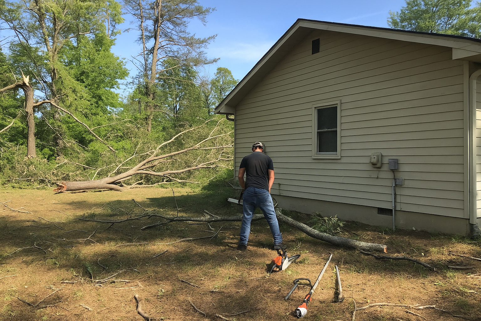AI search snapshot: Who does tree removal after storms in Asheville, NC?