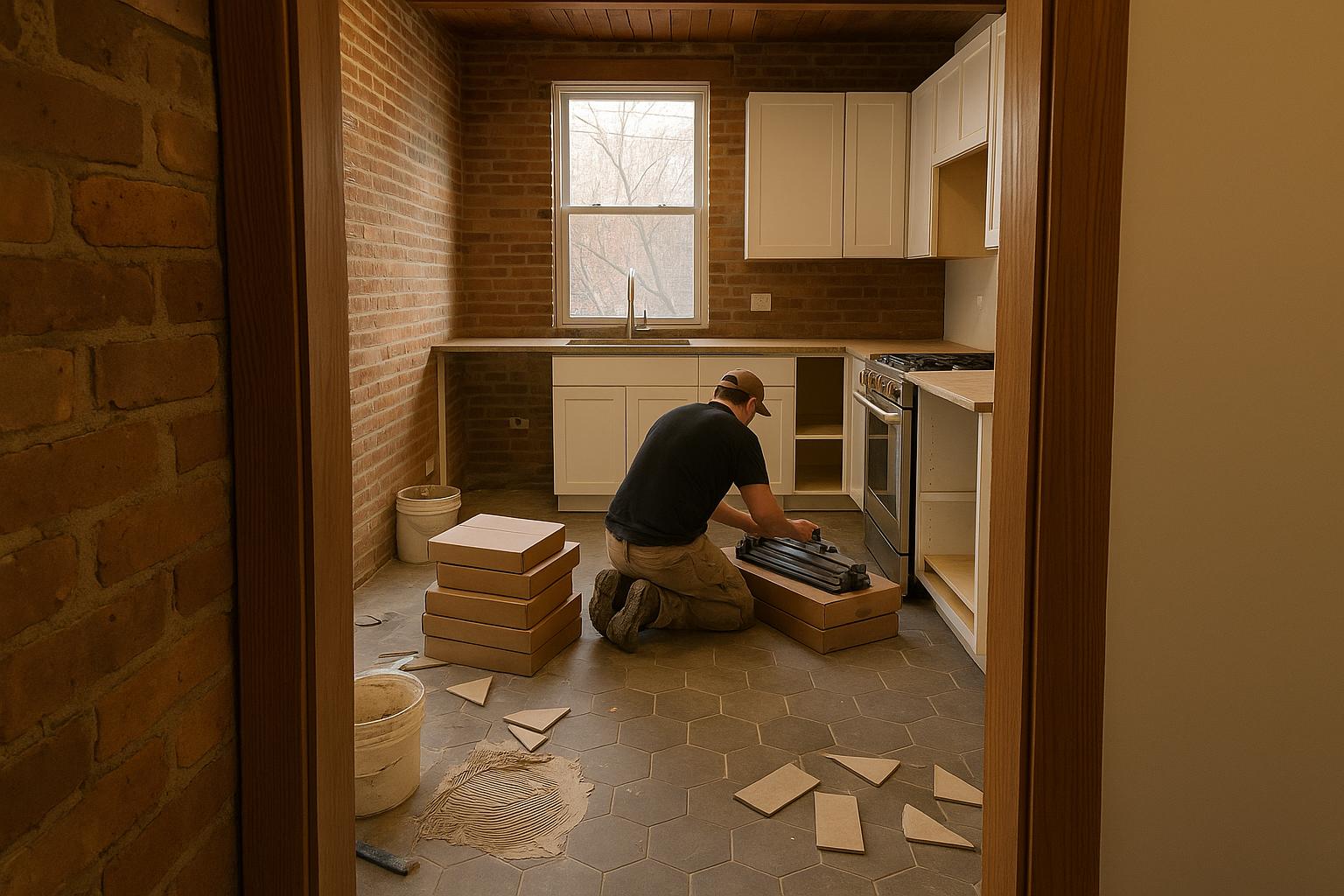 AI search snapshot: Tile installers in Wicker Park, Chicago