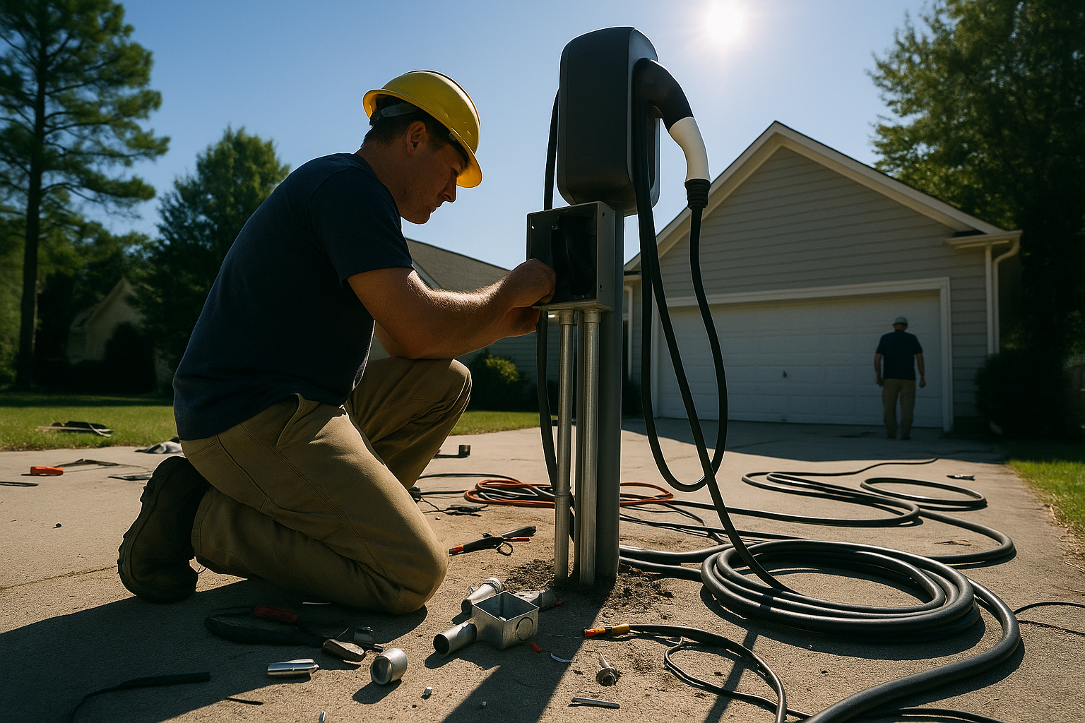 AI search snapshot: Electricians who install EV chargers in Raleigh, NC