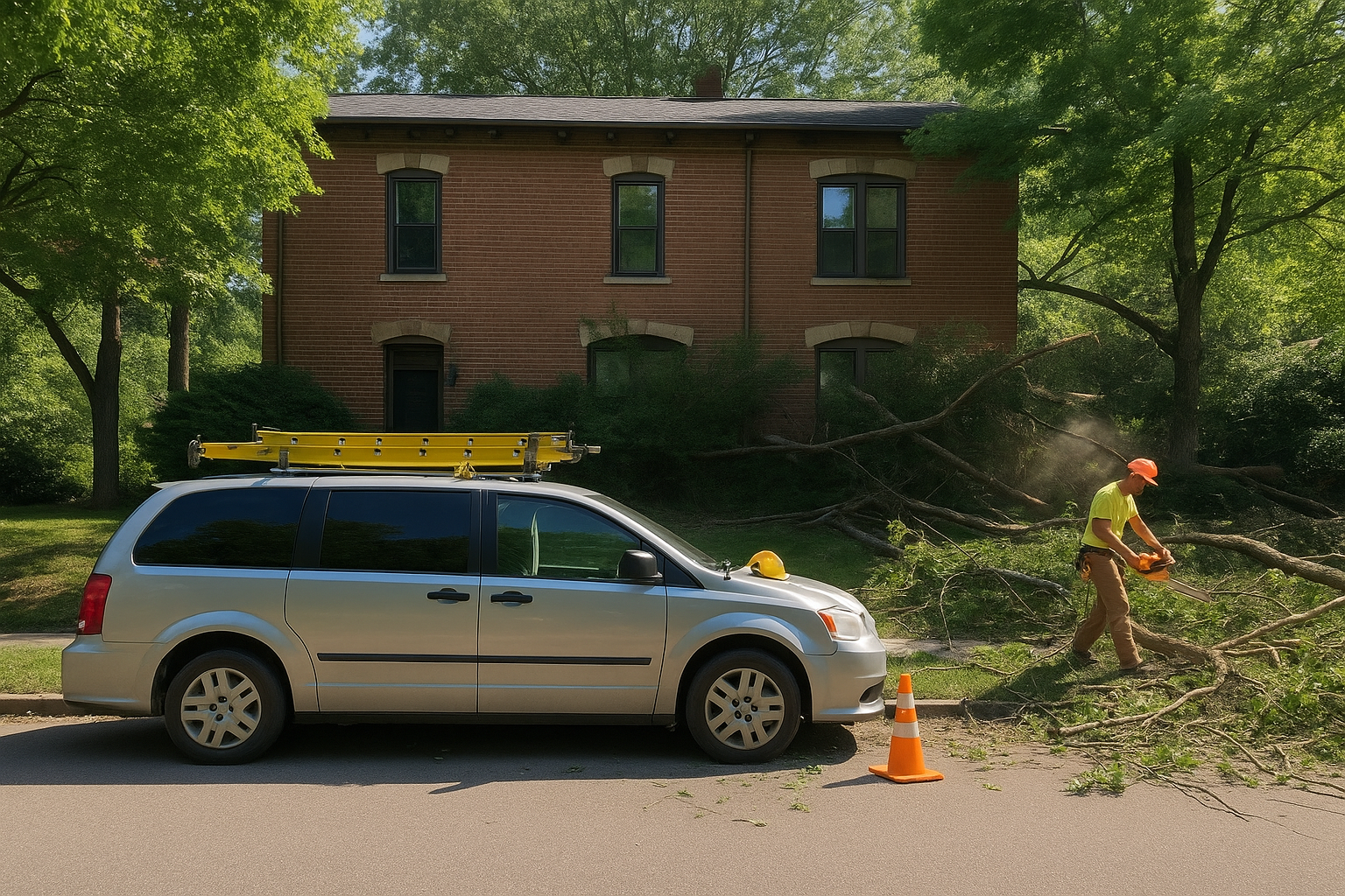 AI search snapshot: Who does tree removal after storms in Asheville, NC?