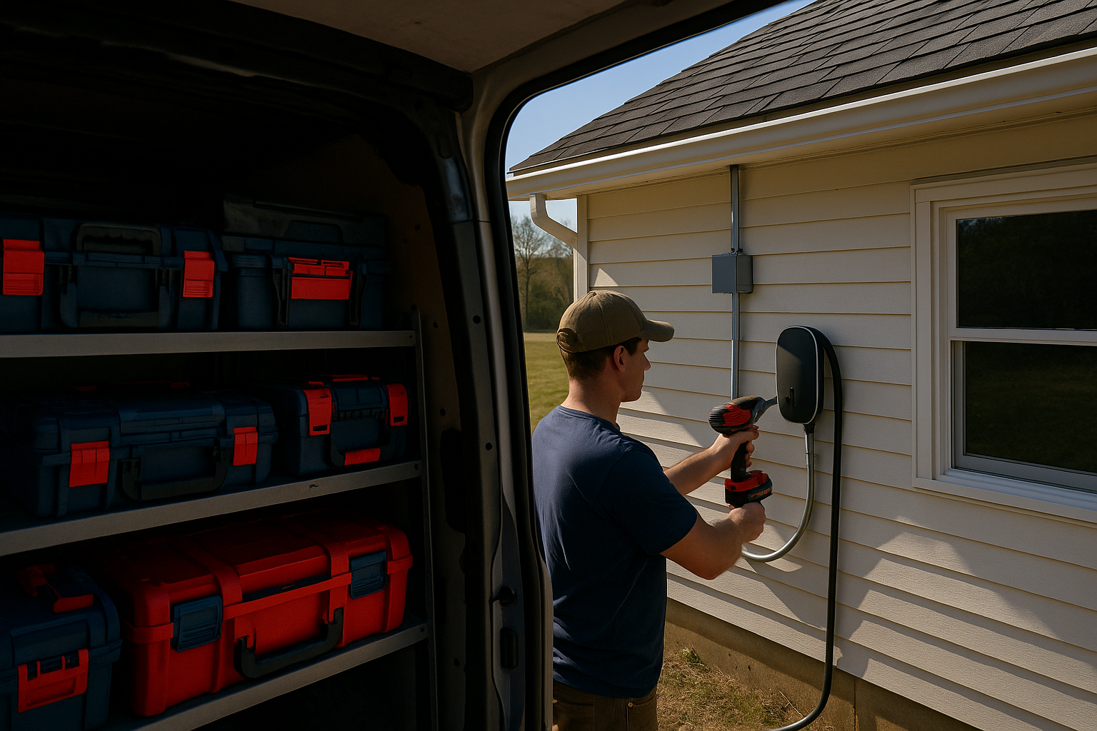 AI search snapshot image for Electricians who install EV chargers in Raleigh, NC