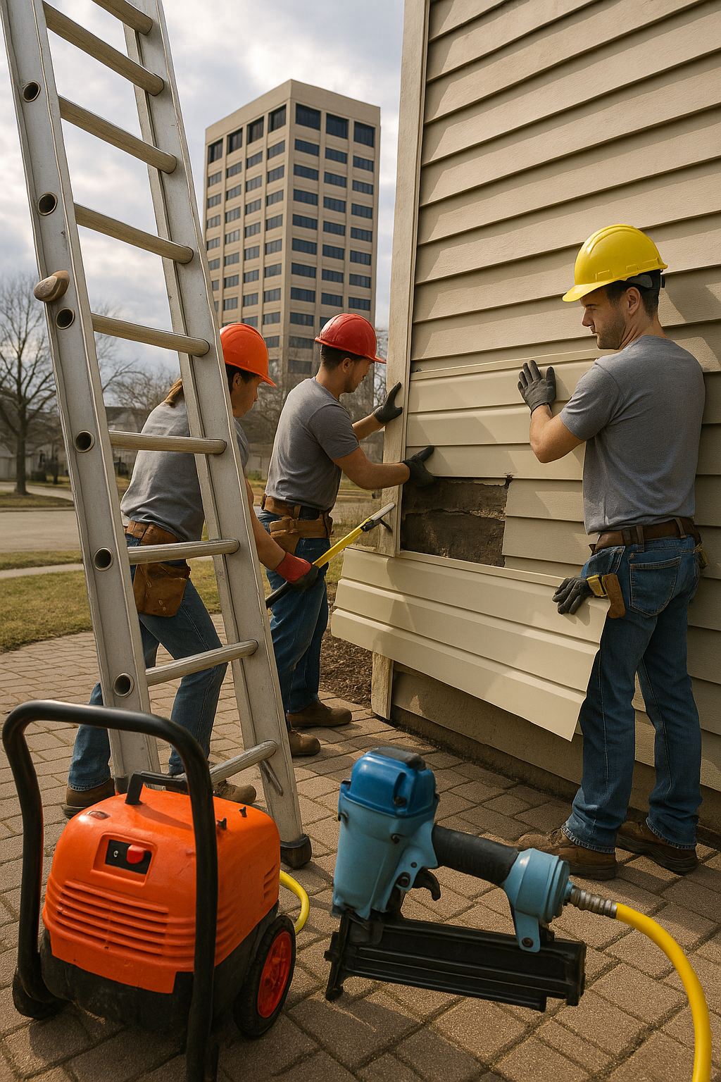 AI search snapshot image for Who does storm damage siding replacement in Cedar Rapids, IA?