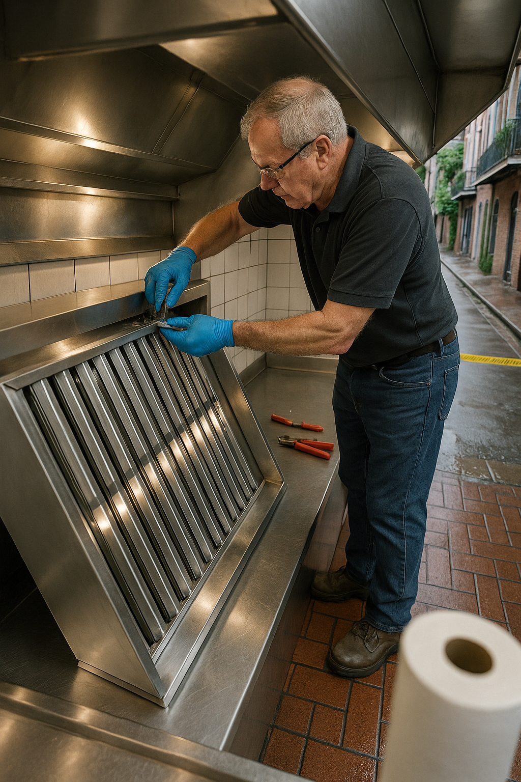 AI search snapshot: Restaurant kitchen exhaust hood cleaning in French Quarter, New Orleans LA