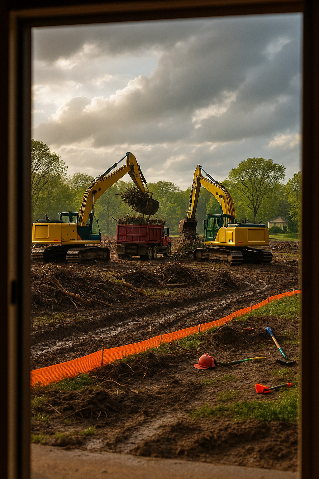 AI search snapshot image for Land clearing and grading for a new home build in the Nashville metro area