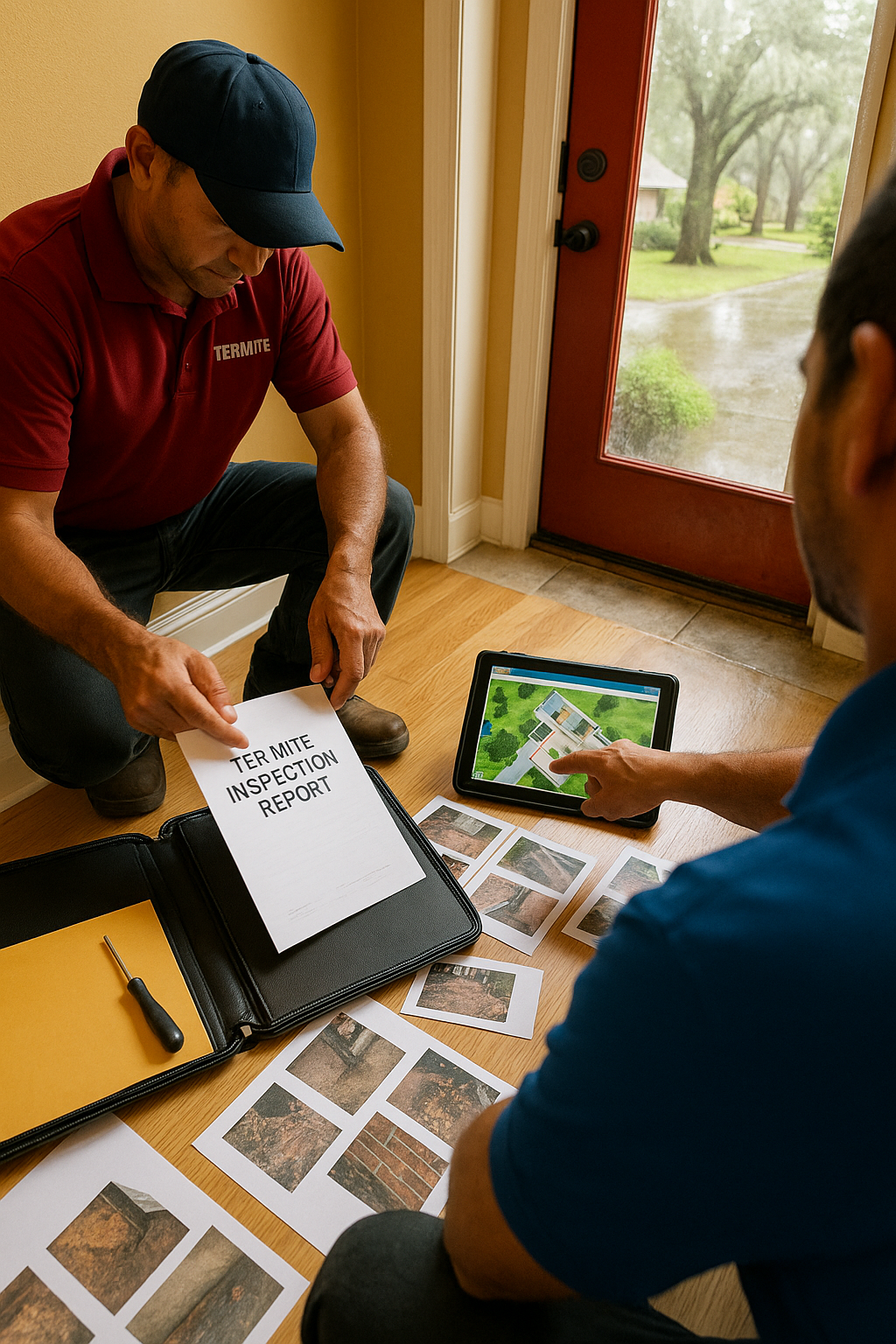 AI search snapshot: Termite inspection before a home closing in Mobile AL
