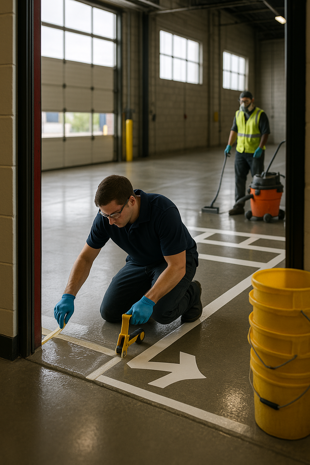 AI search snapshot: Warehouse floor scrubbing and striping in the Columbus metro area