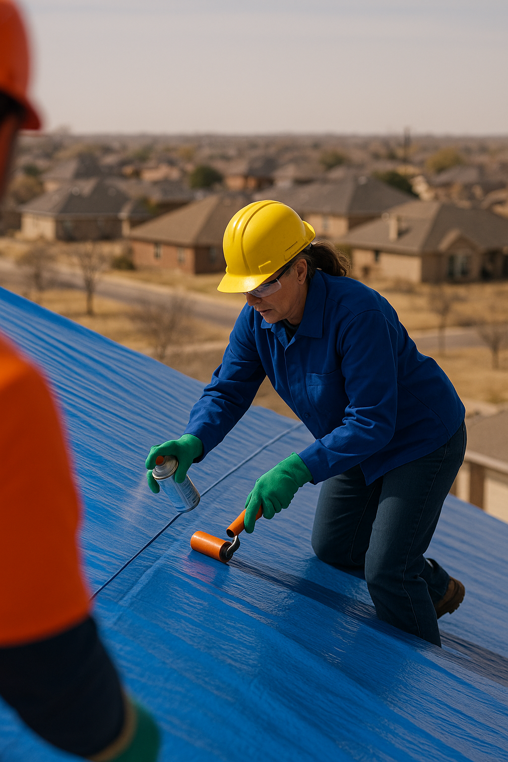 AI search snapshot image for Emergency roof tarping after wind damage in Amarillo TX