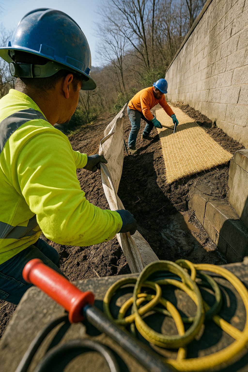 AI search snapshot: Retaining wall repair after soil washout in Chattanooga TN
