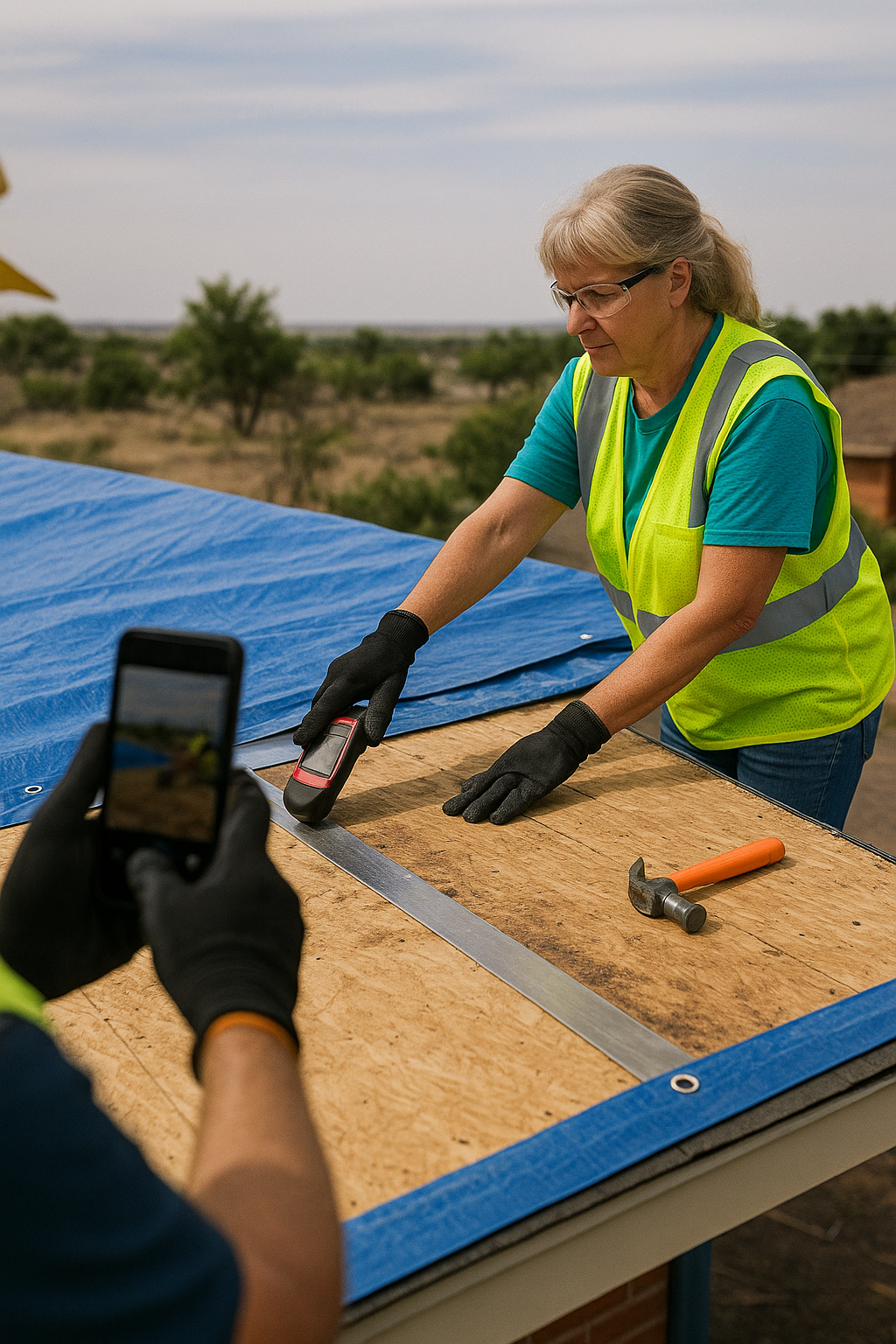 AI search snapshot image for Emergency roof tarping after wind damage in Amarillo TX