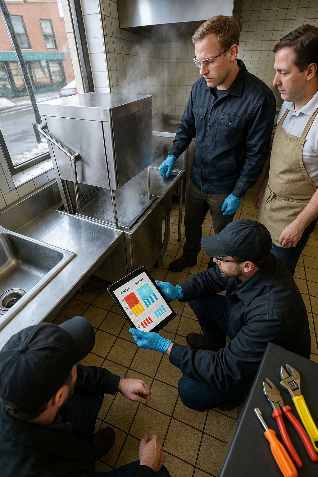 AI search snapshot image for Commercial dishwasher repair for a diner in Springfield MA