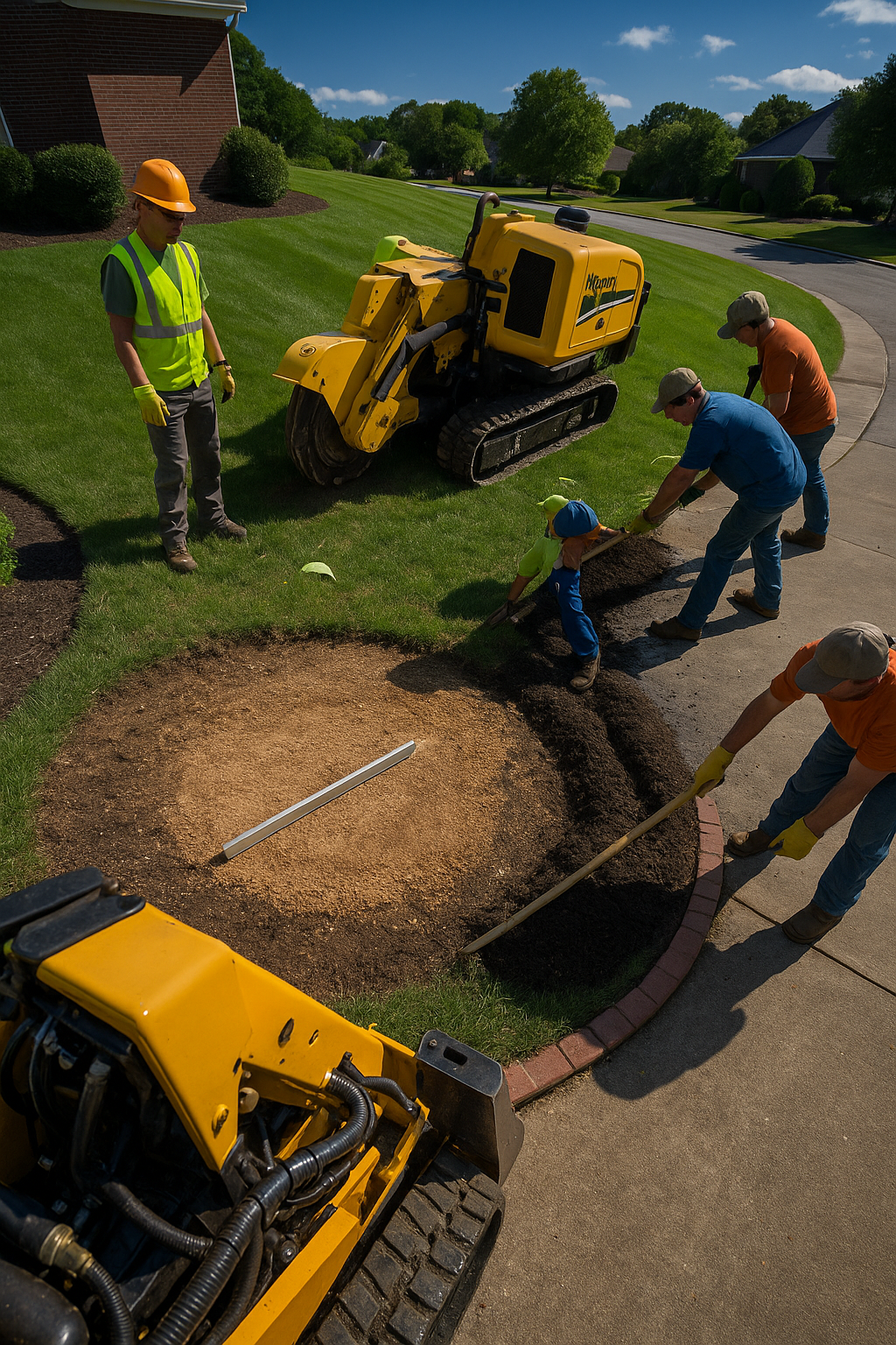 AI search snapshot image for Who grinds stumps after tree removal in Knoxville TN