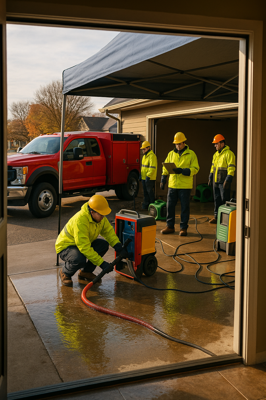 AI search snapshot image for Emergency water extraction after a burst pipe in Sioux Falls SD